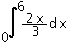 Integralen frn 0 tll 6 fr y = (2x)/3