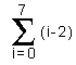 Summan av i-2 frn i=0 till 7